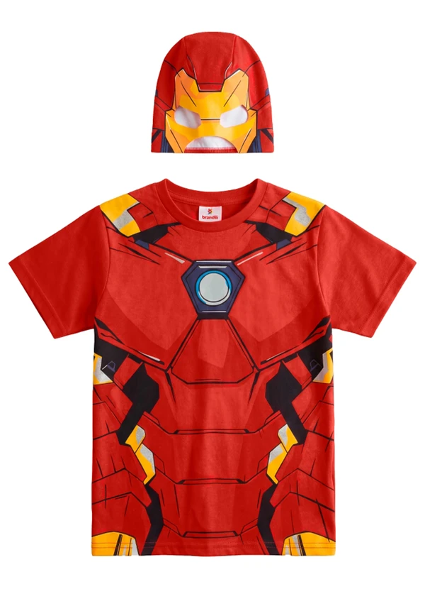 Brandili - Camiseta Infantil Menino em Meia Malha Vermelho