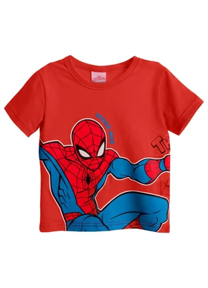 Brandili - Camiseta Infantil Menino em Meia Malha Vermelho - BRANDILI