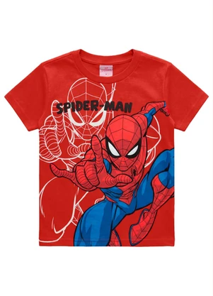 Brandili - Camiseta Infantil Menino em Meia Malha Vermelho - BRANDILI