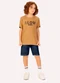 Kyly - Camiseta Infantil Menino em Piquet Flamê Marrom - variação: Marrom