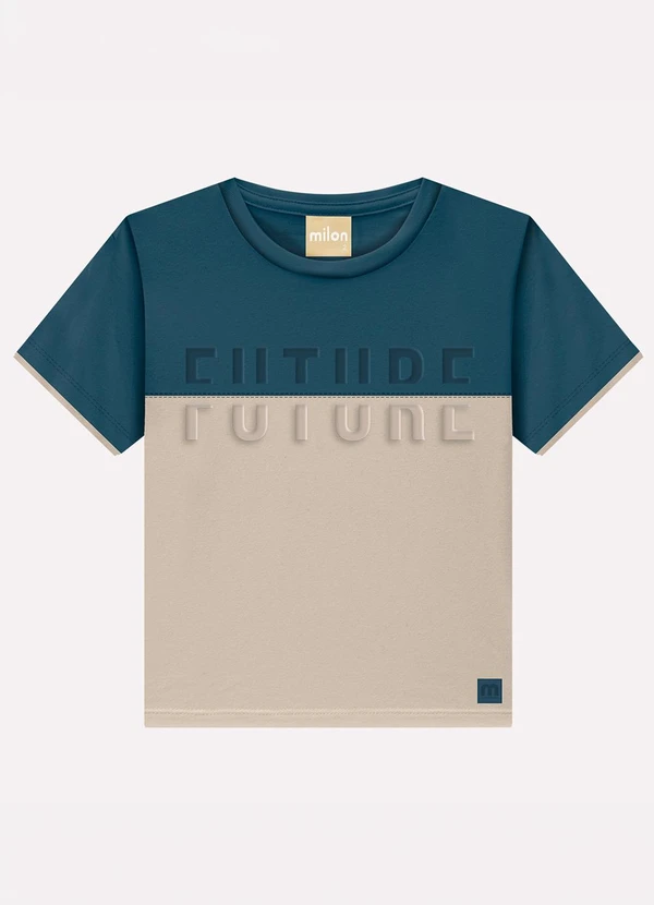 Milon - Camiseta Infantil Menino Embossing Azul