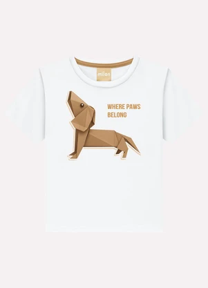 Milon - Camiseta Infantil Menino Embossing Branco - MILON