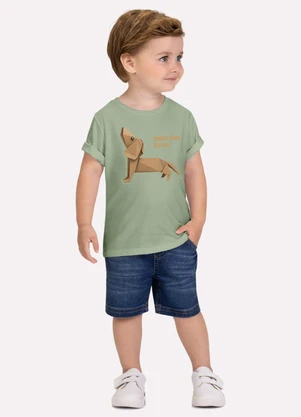 Milon - Camiseta Infantil Menino Embossing Verde - MILON
