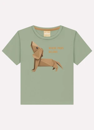 Milon - Camiseta Infantil Menino Embossing Verde - MILON