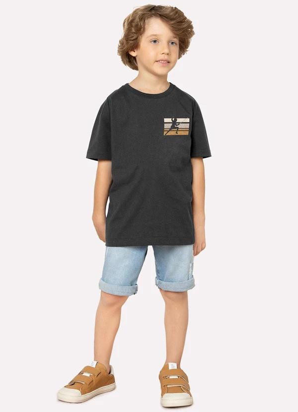 Milon - Camiseta Infantil Menino Esgrima Cinza 2