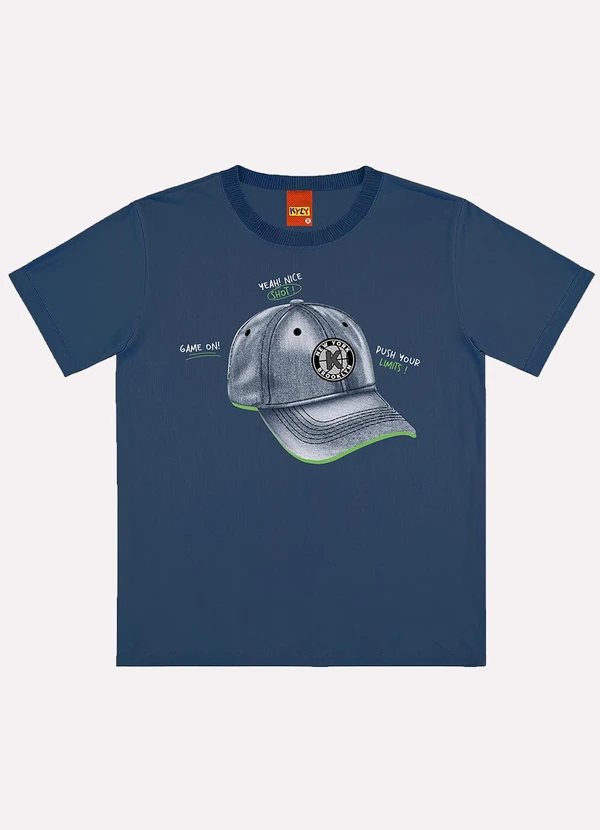 Kyly - Camiseta Infantil Menino Estampa Azul
