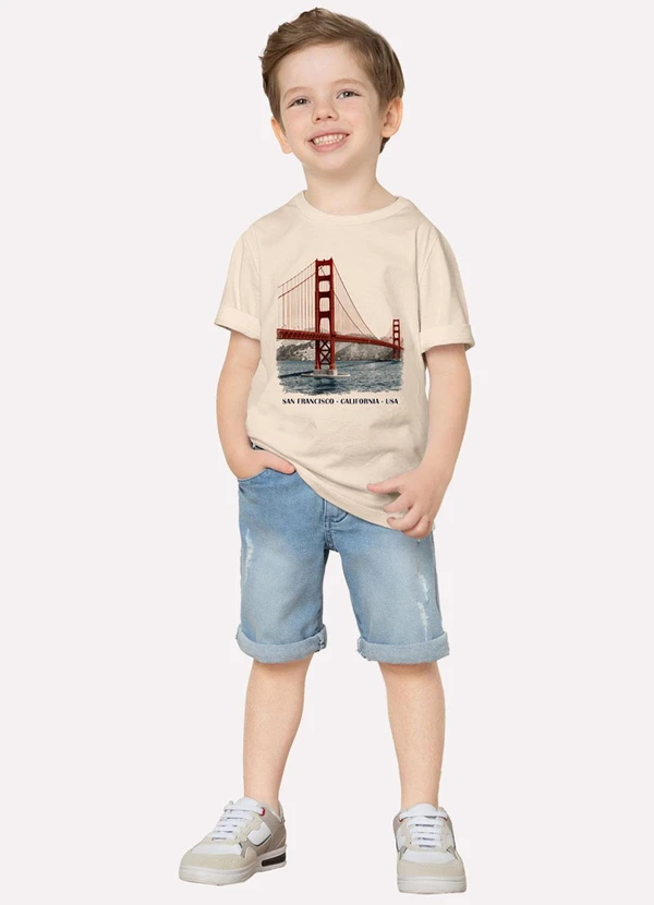 Milon - Camiseta Infantil Menino Estampa Bege 2
