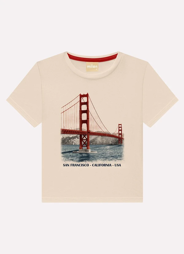 Milon - Camiseta Infantil Menino Estampa Bege 3