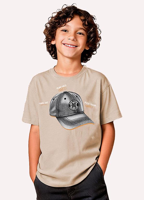 Kyly - Camiseta Infantil Menino Estampa Bege