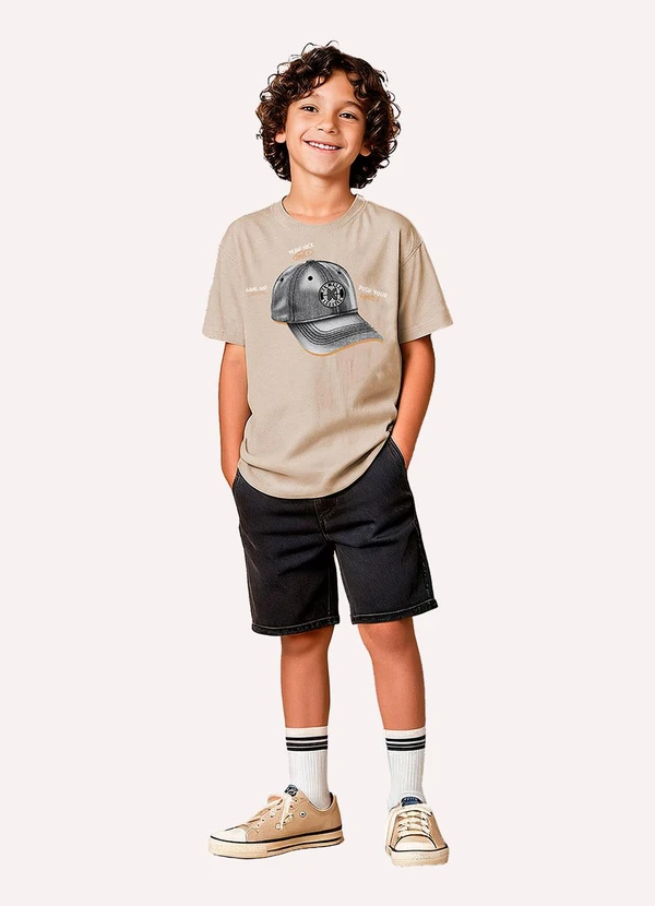 Kyly - Camiseta Infantil Menino Estampa Bege 2