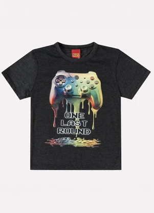 Kyly - Camiseta Infantil Menino Estampa Cinza - KYLY
