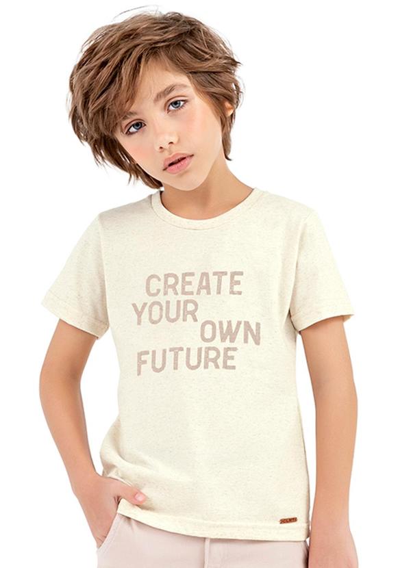 Colorittá - Camiseta Infantil Menino Estampa Colorittá Bege