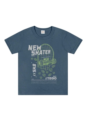 Elian - Camiseta Infantil Menino Estampa Relevo Azul - ELIAN