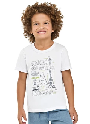 Elian - Camiseta Infantil Menino Estampa Relevo Branco - ELIAN