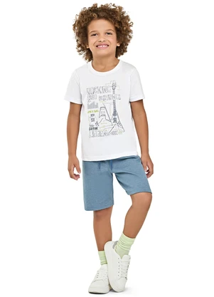 Elian - Camiseta Infantil Menino Estampa Relevo Branco - ELIAN