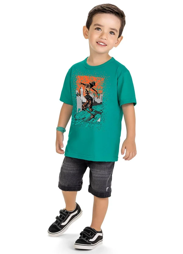 Kyly - Camiseta Infantil Menino Estampada Vermelho