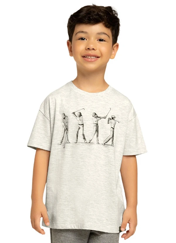 Milon - Camiseta Infantil Menino Estampado Cinza