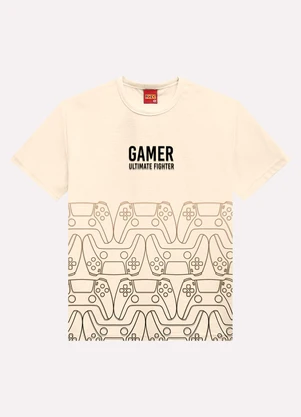Kyly - Camiseta Infantil Menino Game Bege - KYLY