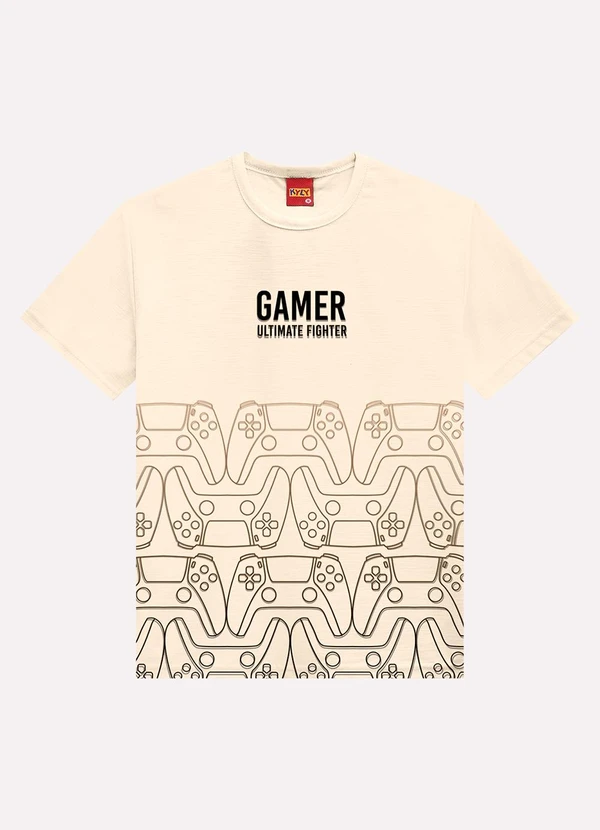 Kyly - Camiseta Infantil Menino Game Bege