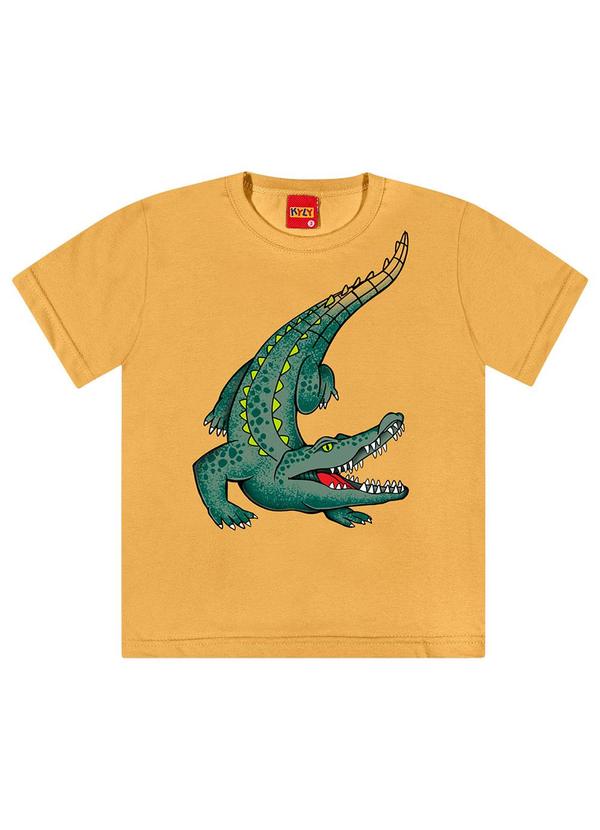 Kyly - Camiseta Infantil Menino Jacaré Amarelo
