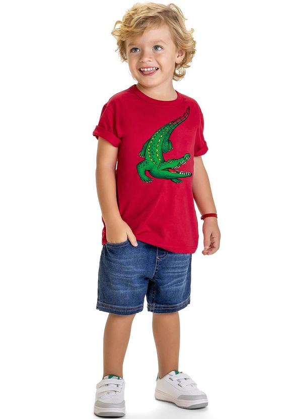Kyly - Camiseta Infantil Menino Jacaré Vermelho 2