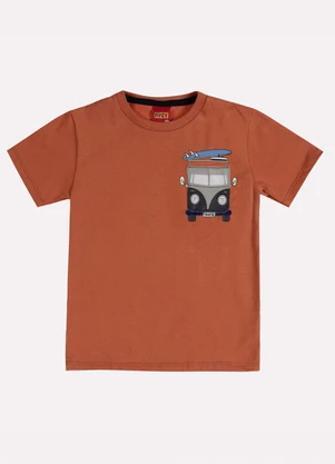 Kyly - Camiseta Infantil Menino Kombi Laranja - KYLY