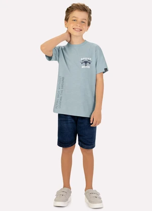 Kyly - Camiseta Infantil Menino Lettering Azul - KYLY