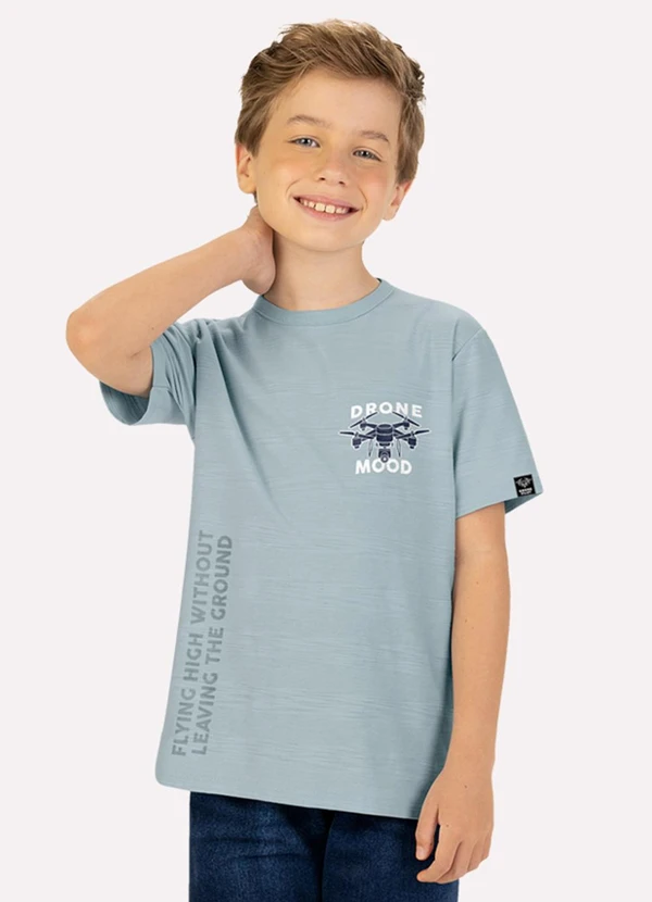 Kyly - Camiseta Infantil Menino Lettering Azul