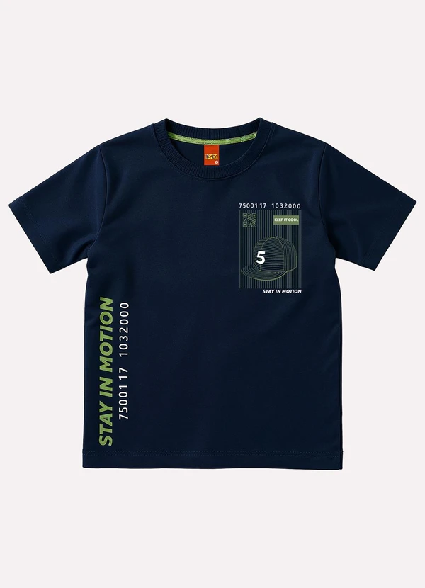 Kyly - Camiseta Infantil Menino Lettering Azul