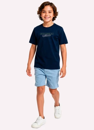 Kyly - Camiseta Infantil Menino Lettering Azul - KYLY