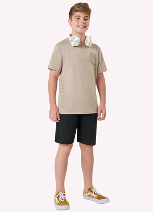 Kyly - Camiseta Infantil Menino Lettering Bege - KYLY