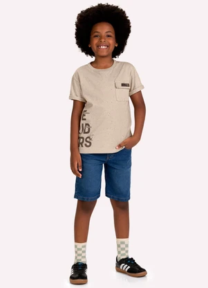 Kyly - Camiseta Infantil Menino Lettering Bege - KYLY