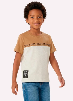 Kyly - Camiseta Infantil Menino Lettering Marrom - KYLY