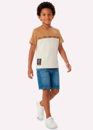 Kyly - Camiseta Infantil Menino Lettering Marrom - KYLY