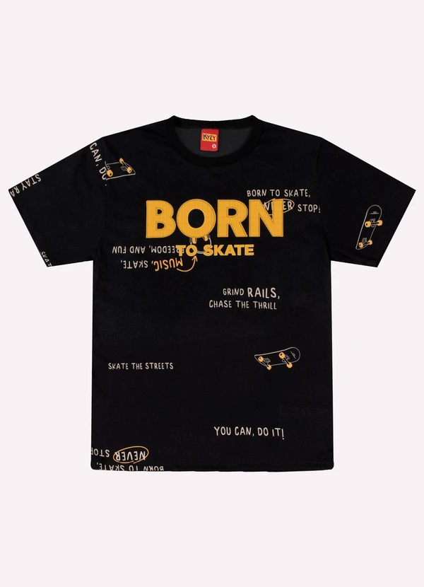 Kyly - Camiseta Infantil Menino Lettering Preto