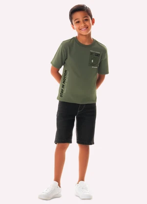 Kyly - Camiseta Infantil Menino Lettering Verde - KYLY