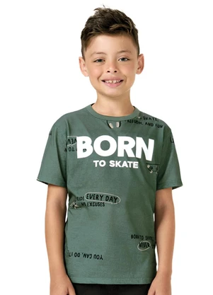 Kyly - Camiseta Infantil Menino Lettering Verde - KYLY
