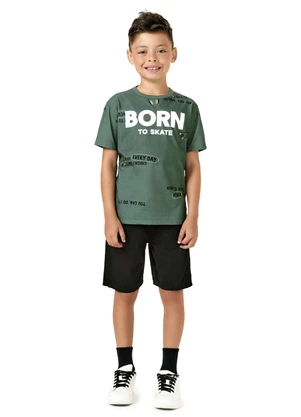 Kyly - Camiseta Infantil Menino Lettering Verde - KYLY