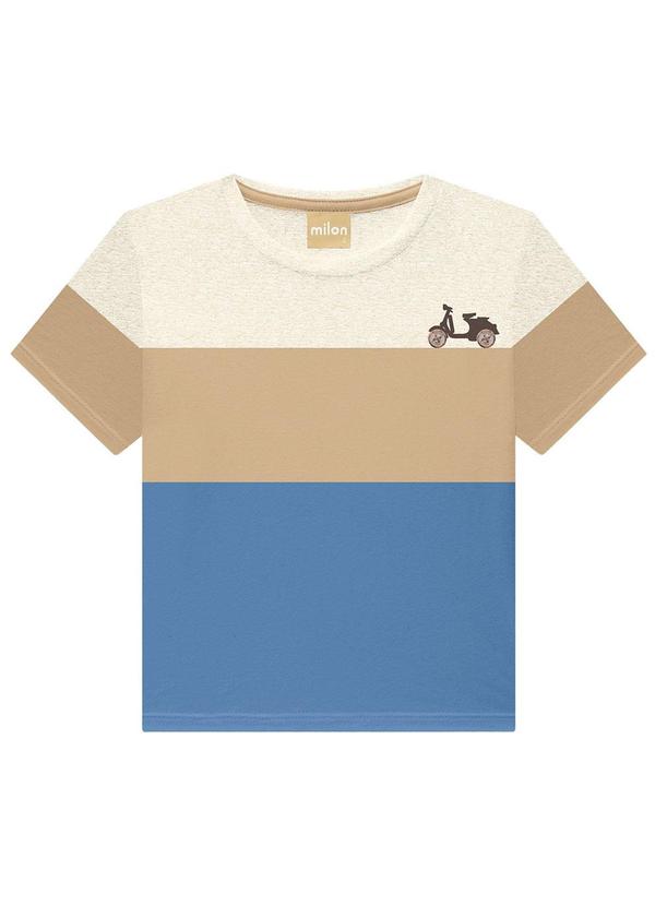 Milon - Camiseta Infantil Menino Listrada Azul