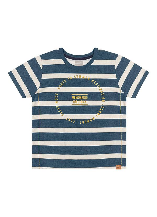 Colorittá - Camiseta Infantil Menino Listrada Coloritta Azul