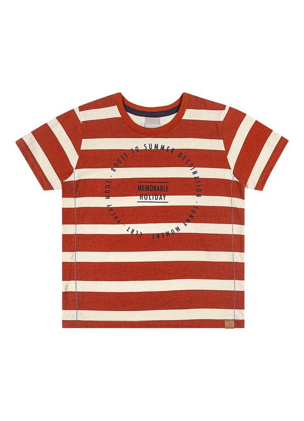 Colorittá - Camiseta Infantil Menino Listrada Coloritta Laranja