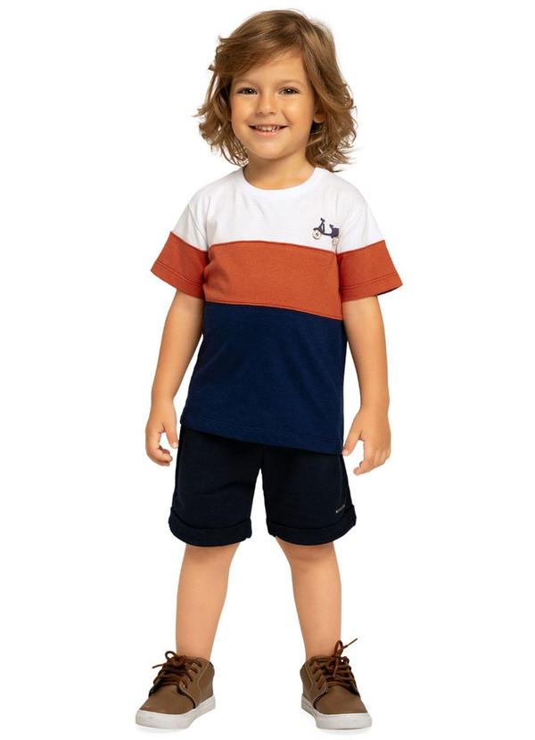 Milon - Camiseta Infantil Menino Listrada Marinho 2