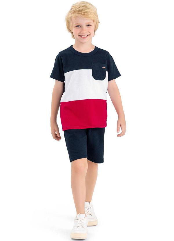 Elian - Camiseta Infantil Menino Listras Elian Azul 2