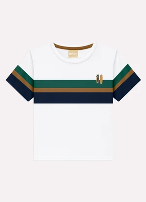 Milon - Camiseta Infantil Menino ListrasBranco - MILON