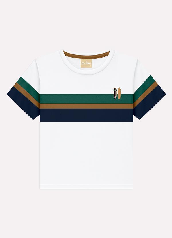 Milon - Camiseta Infantil Menino ListrasBranco