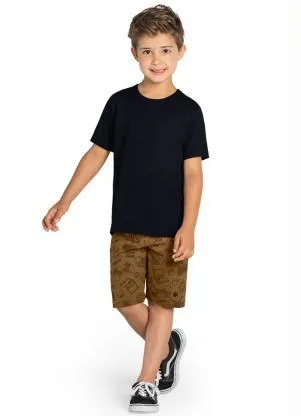 Brandili - Camiseta Infantil Menino Malha Preto - BRANDILI