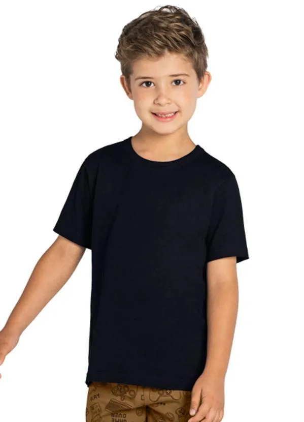 Brandili - Camiseta Infantil Menino Malha Preto