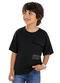 Colorittá - Camiseta Infantil Menino Manga Ampla Bege - variação: Preto