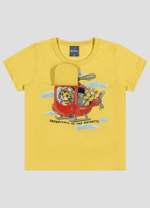 Reirex - Camiseta Infantil Menino Meia Malha Amarelo - REIREX