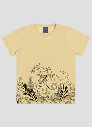 Reirex - Camiseta Infantil Menino Meia Malha Bege - REIREX